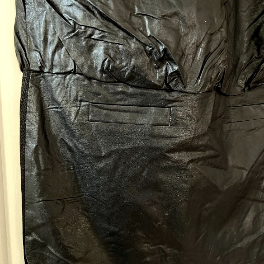 NWT See U Soon Faux Leather Sleeveless Mini Dress Mod 60's Inspired Pock… - Picture 5 of 13
